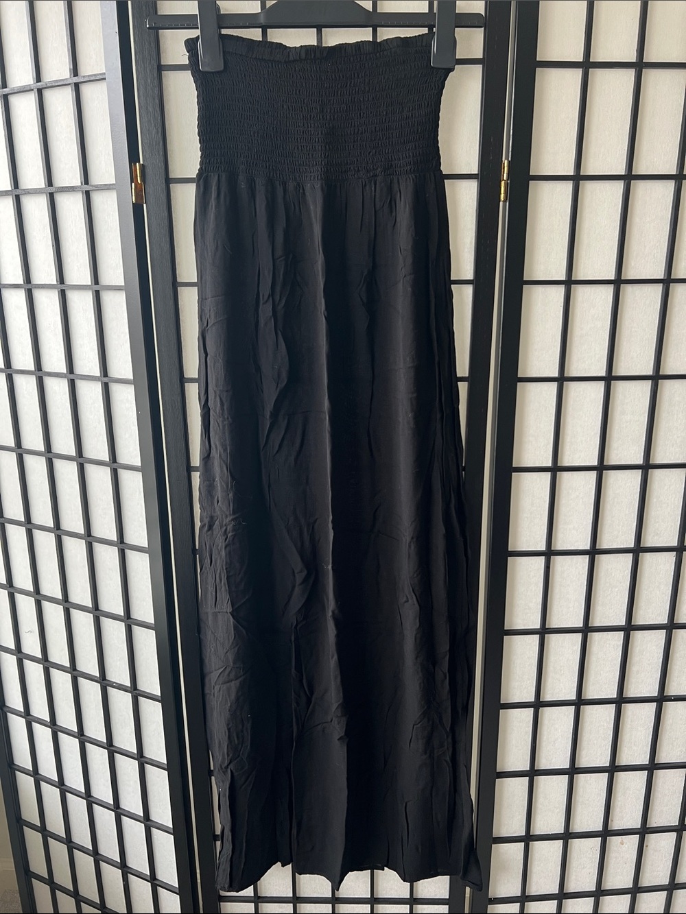 Black Smocked Maxi Skirt - Classic Women's Skirt